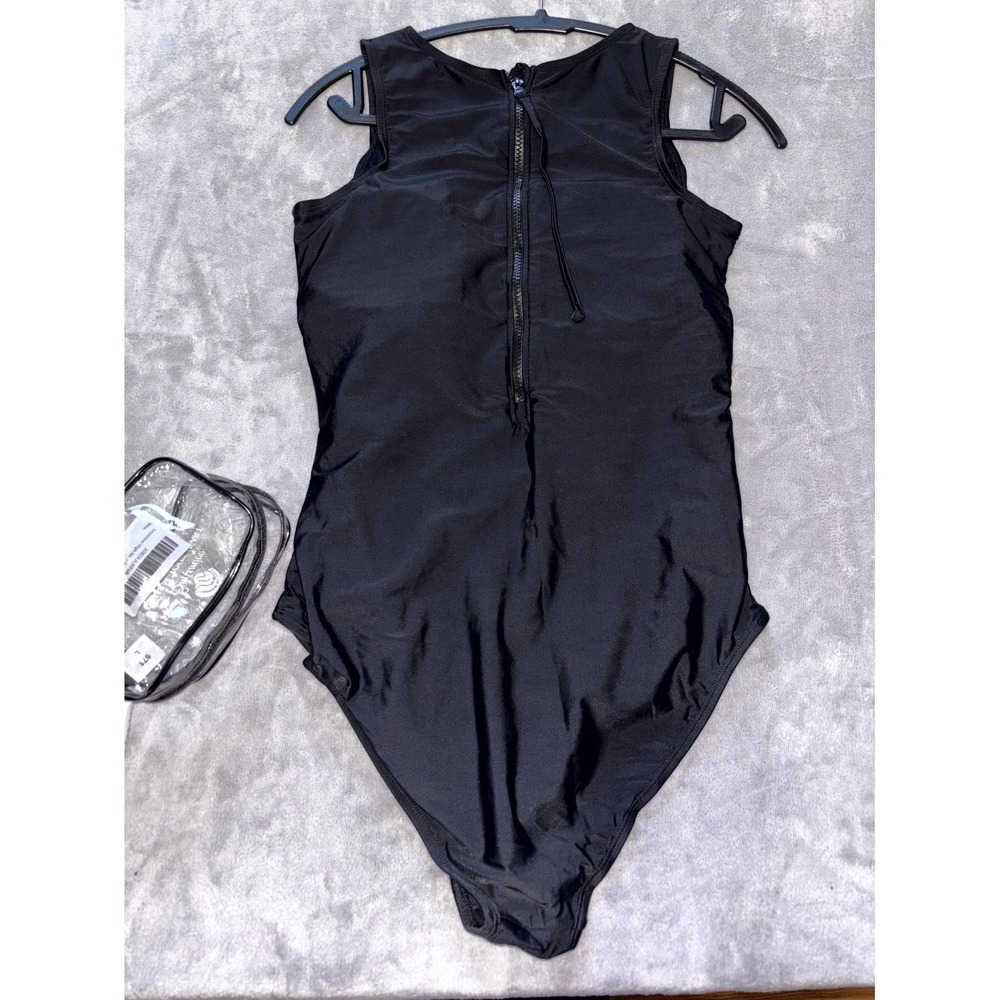 Smismivo‎ Swimsuit Womens Large Black One Piece Charm Your Heart Ruched Stretch